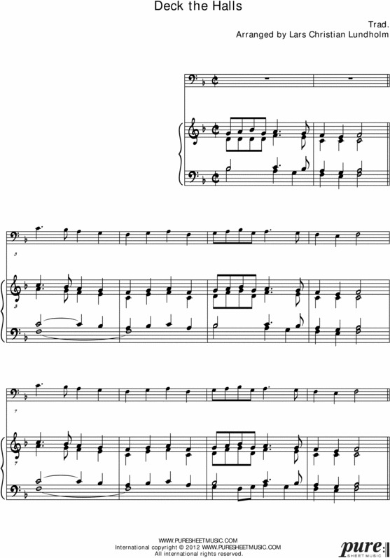 Product picture Deck the Halls Pure Sheet Music for Organ and Bassoon, Arranged by Lars Christian Lundholm