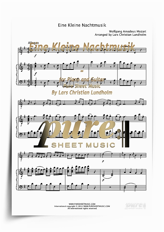 Product picture Eine Kleine Nachtmusik for Piano and Guitar (PDF file), Pure Sheet Music arranged by Lars Christian Lundholm