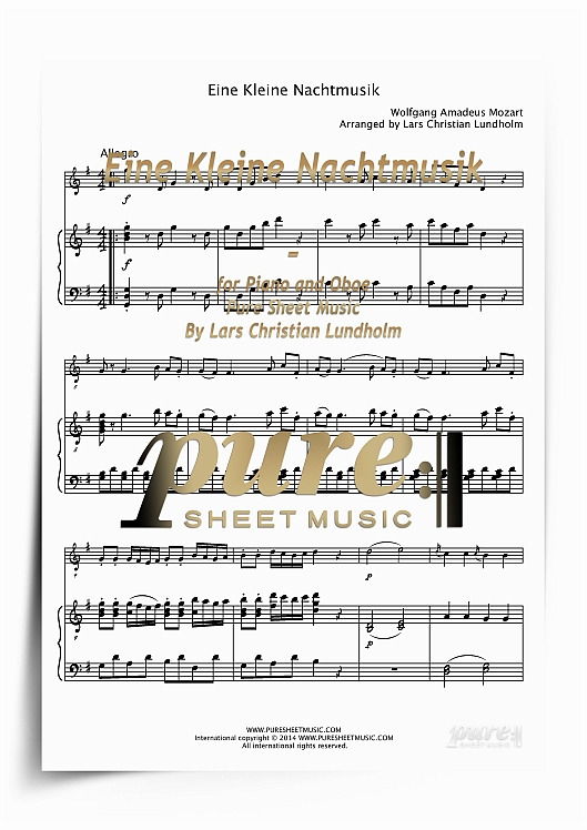Product picture Eine Kleine Nachtmusik for Piano and Oboe (PDF file), Pure Sheet Music arranged by Lars Christian Lundholm