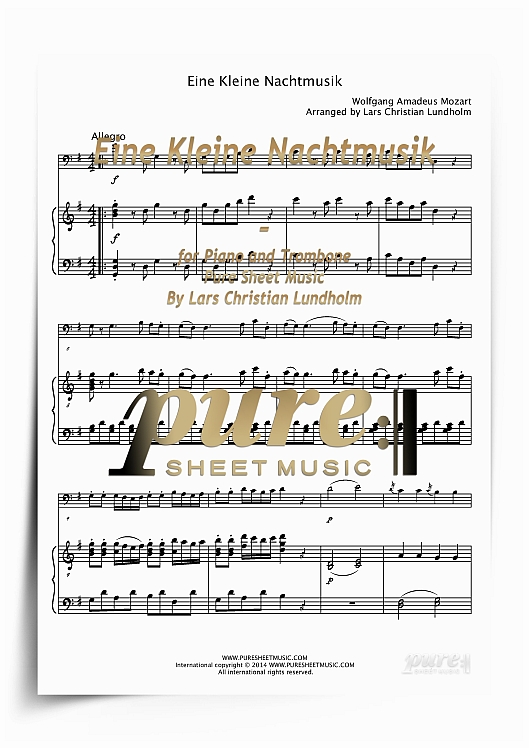 Product picture Eine Kleine Nachtmusik for Piano and Trombone (PDF file), Pure Sheet Music arranged by Lars Christian Lundholm