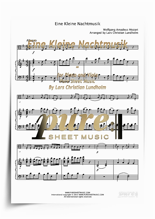 Product picture Eine Kleine Nachtmusik for Piano and Viola (PDF file), Pure Sheet Music arranged by Lars Christian Lundholm