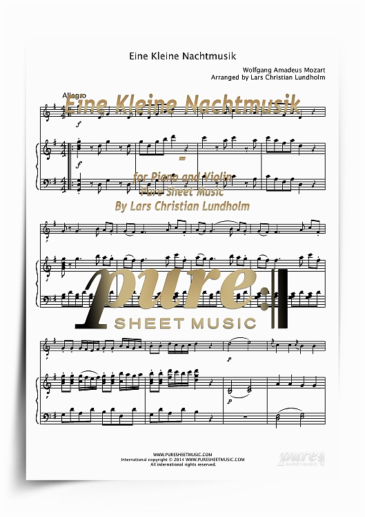 Product picture Eine Kleine Nachtmusik for Piano and Violin (PDF file), Pure Sheet Music arranged by Lars Christian Lundholm