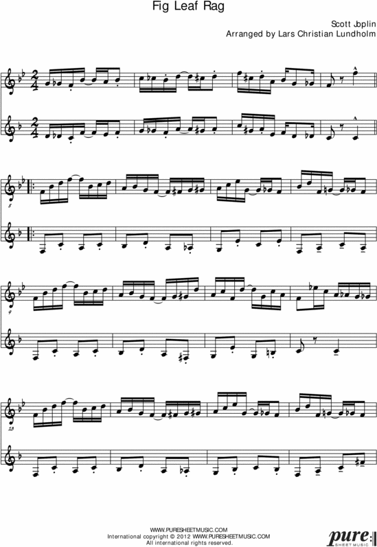 Product picture Fig Leaf Rag Pure Sheet Music Duet for Accordion and F Instrument, Arranged by Lars Christian Lundholm