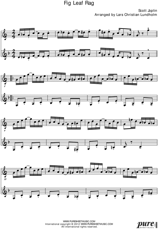 Product picture Fig Leaf Rag Pure Sheet Music Duet for Bb Instrument and French Horn, Arranged by Lars Christian Lundholm