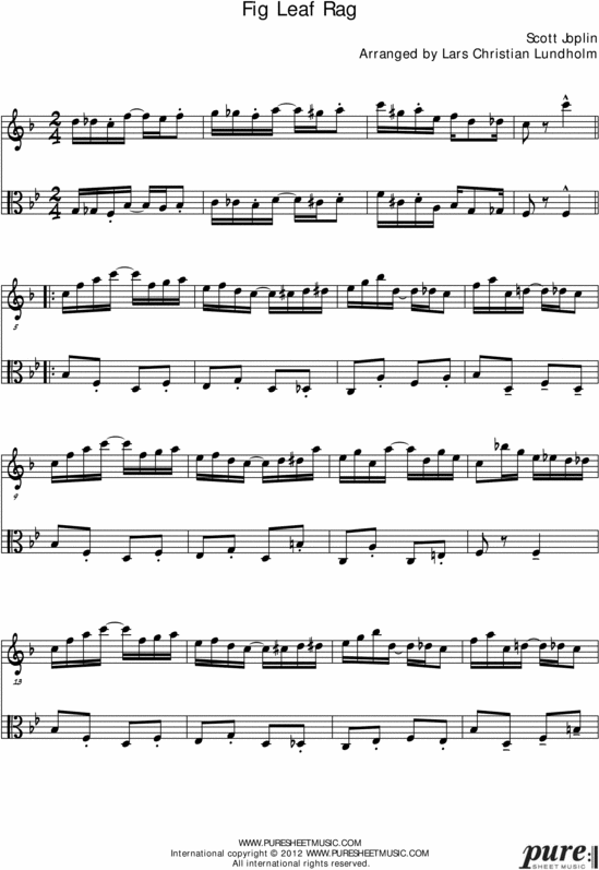 Product picture Fig Leaf Rag Pure Sheet Music Duet for English Horn and Viola, Arranged by Lars Christian Lundholm