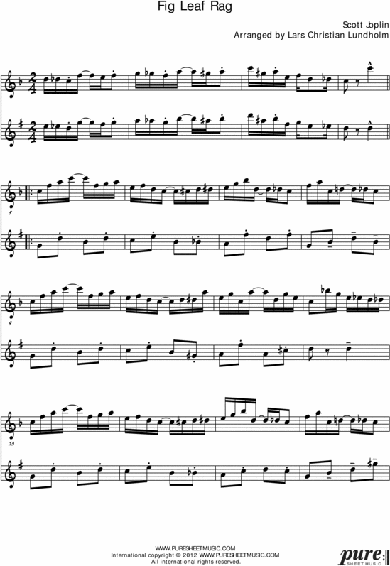 Product picture Fig Leaf Rag Pure Sheet Music Duet for French Horn and Eb Instrument, Arranged by Lars Christian Lundholm