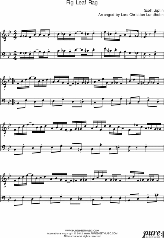 Product picture Fig Leaf Rag Pure Sheet Music Duet for Guitar and Cello, Arranged by Lars Christian Lundholm