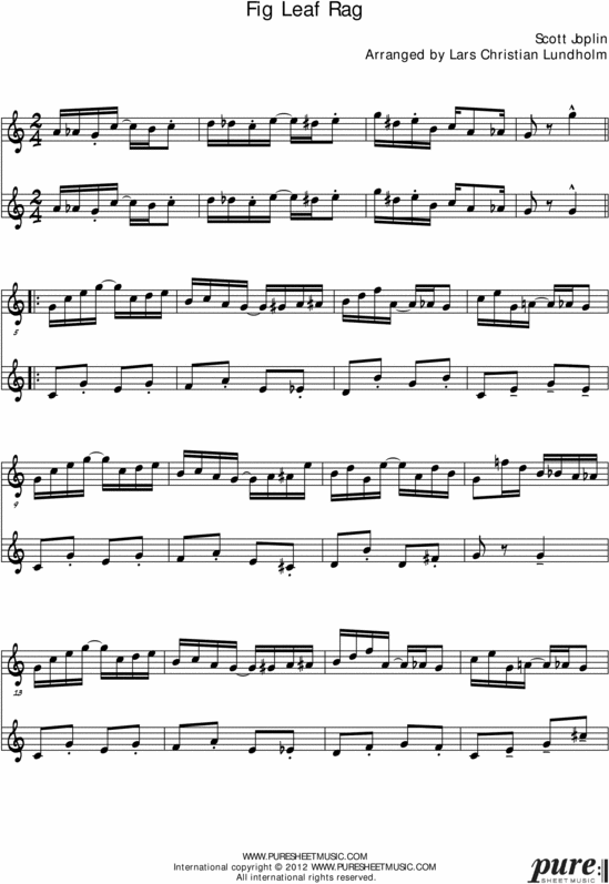 Product picture Fig Leaf Rag Pure Sheet Music Duet for Tenor Saxophone Duo, Arranged by Lars Christian Lundholm