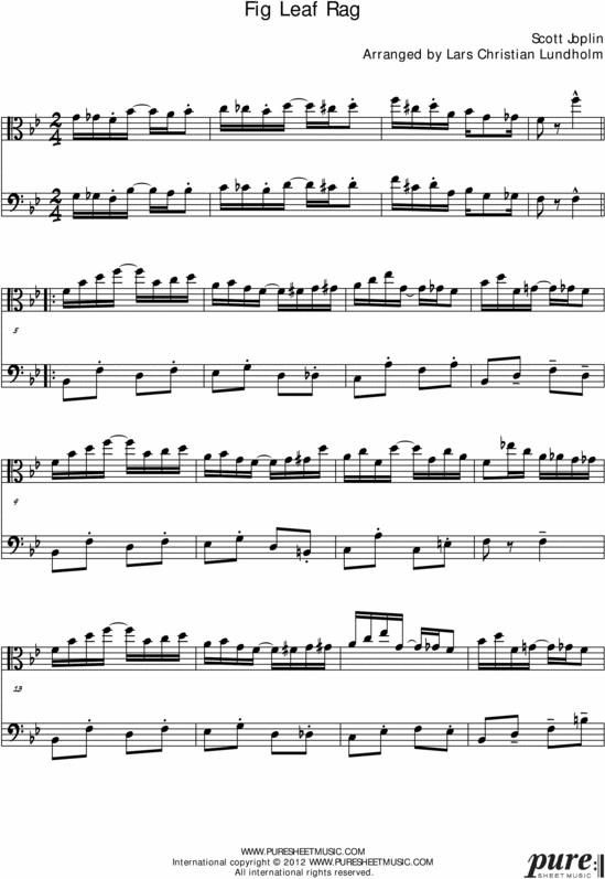 Product picture Fig Leaf Rag Pure Sheet Music Duet for Viola and Double Bass, Arranged by Lars Christian Lundholm