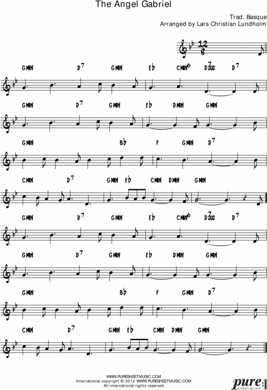 Product picture Gabriels Message Pure Sheet Music Solo for Accordion, Arranged by Lars Christian Lundholm