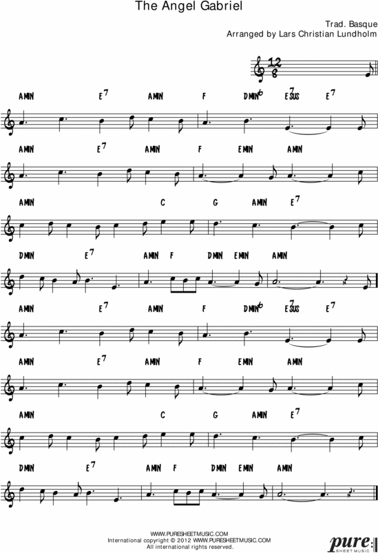 Product picture Gabriels Message Pure Sheet Music Solo for Tenor Saxophone, Arranged by Lars Christian Lundholm