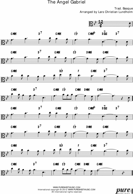 Product picture Gabriels Message Pure Sheet Music Solo for Viola, Arranged by Lars Christian Lundholm