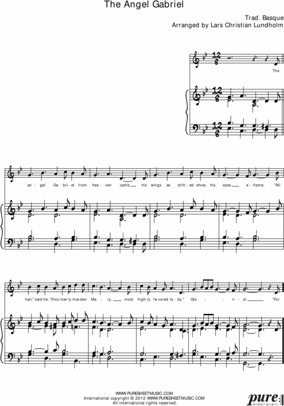 Product picture Gabriels Message Pure Sheet Music for Organ and Voice, Arranged by Lars Christian Lundholm