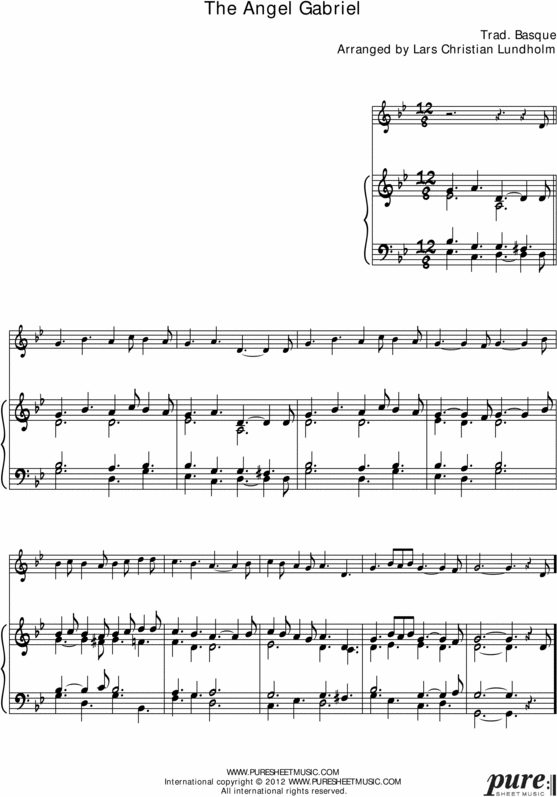 Product picture Gabriels Message Pure Sheet Music for Piano and Flute, Arranged by Lars Christian Lundholm