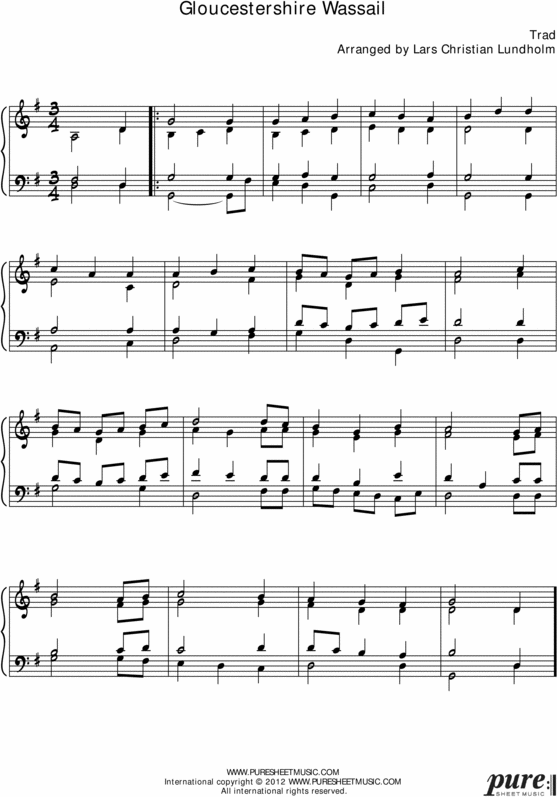 Product picture Gloucestershire Wassail Pure Sheet Music for Organ, Arranged by Lars Christian Lundholm