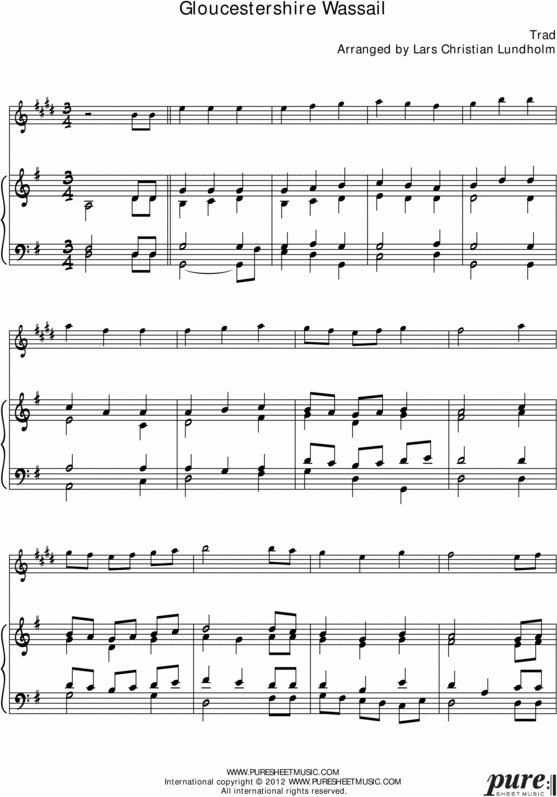 Product picture Gloucestershire Wassail Pure Sheet Music for Organ and Alto Saxophone, Arranged by Lars Christian Lundholm