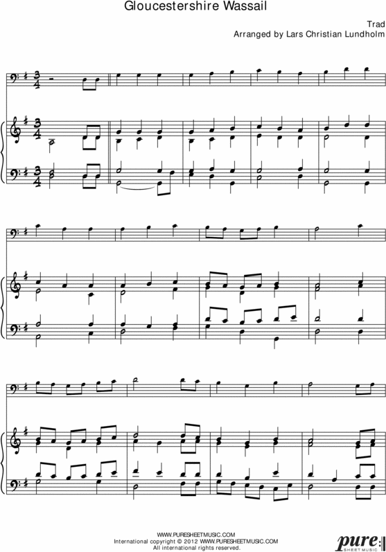 Product picture Gloucestershire Wassail Pure Sheet Music for Piano and Bassoon, Arranged by Lars Christian Lundholm