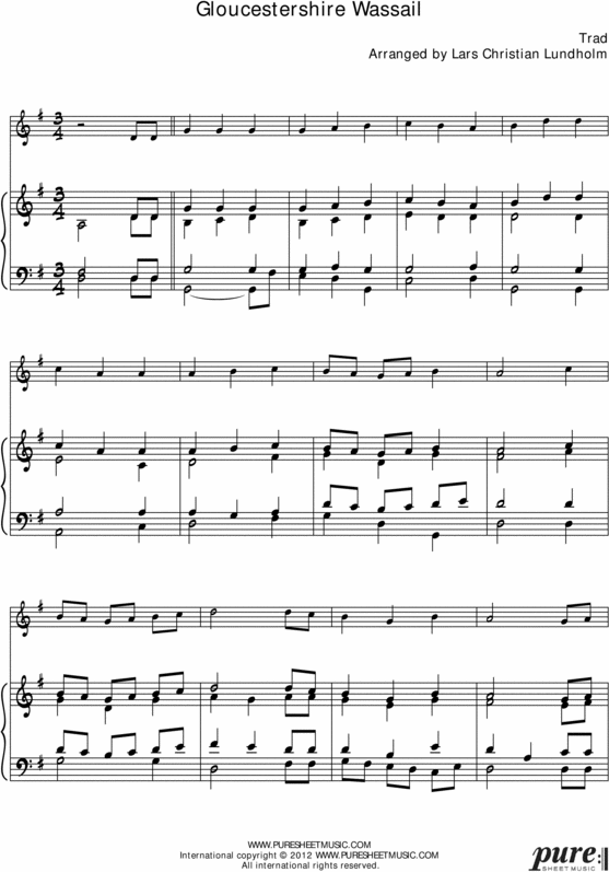 Product picture Gloucestershire Wassail Pure Sheet Music for Piano and Oboe, Arranged by Lars Christian Lundholm