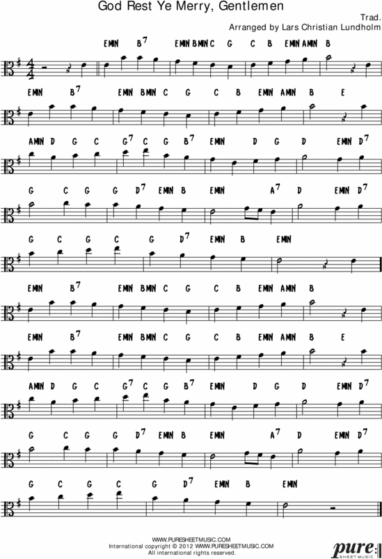 Product picture God Rest Ye Merry, Gentlemen Pure Sheet Music Solo for Trombone, Arranged by Lars Christian Lundholm