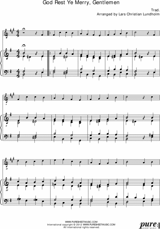 Product picture God Rest Ye Merry, Gentlemen Pure Sheet Music for Organ and Trumpet, Arranged by Lars Christian Lundholm