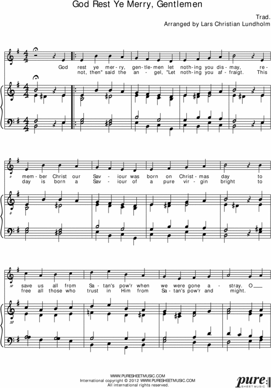 Product picture God Rest Ye Merry, Gentlemen Pure Sheet Music for Organ and Voice, Arranged by Lars Christian Lundholm