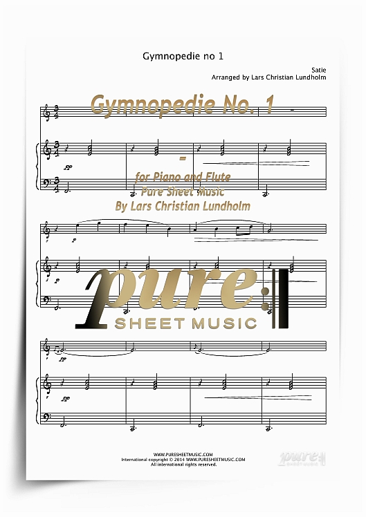 Product picture Gymnopedie No. 1 for Piano and Flute (PDF file), Pure Sheet Music arranged by Lars Christian Lundholm