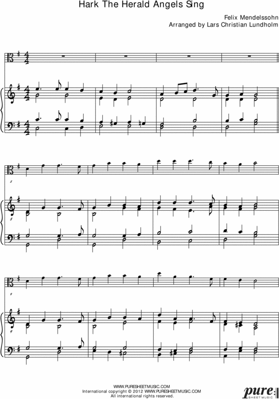 Product picture Hark The Herald Angels Sing Pure Sheet Music for Organ and Viola, Arranged by Lars Christian Lundholm