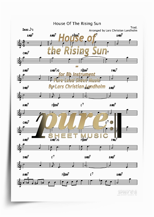 Product picture House of the Rising Sun for Bb Instrument (PDF file), Pure Sheet Music arranged by Lars Christian Lundholm