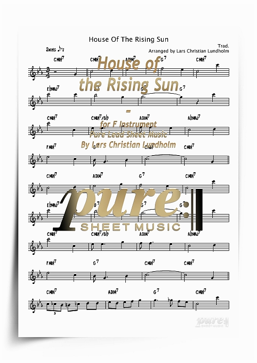 Product picture House of the Rising Sun for F Instrument (PDF file), Pure Sheet Music arranged by Lars Christian Lundholm