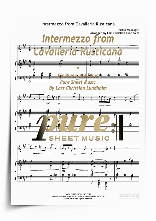 Product picture Intermezzo from Cavalleria Rusticana for Piano and Oboe (PDF file), Pure Sheet Music arranged by Lars Christian Lundholm