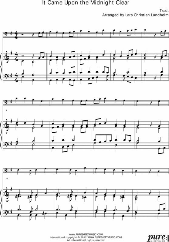 Product picture It Came Upon the Midnight Clear (UK) Pure Sheet Music for Piano and Tuba, Arranged by Lars Christian Lundholm