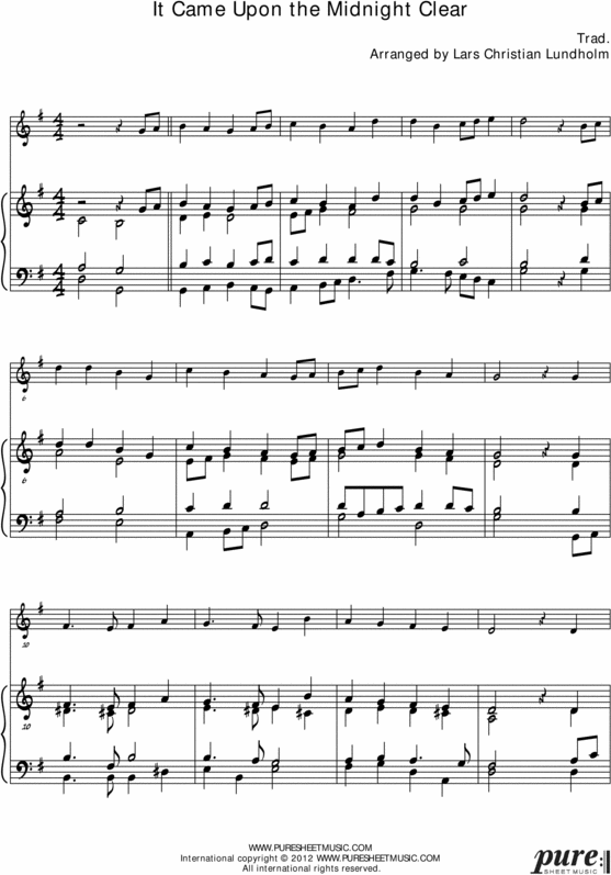 Product picture It Came Upon the Midnight Clear (UK) Pure Sheet Music for Piano and Oboe, Arranged by Lars Christian Lundholm