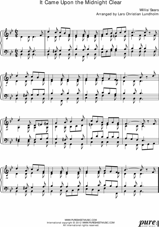Product picture It Came Upon the Midnight Clear (US) Pure Sheet Music for Organ, Arranged by Lars Christian Lundholm