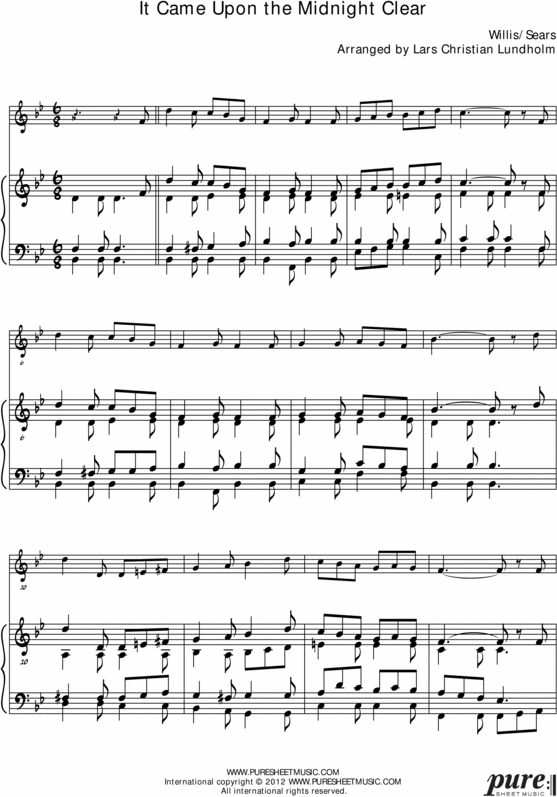 Product picture It Came Upon the Midnight Clear (US) Pure Sheet Music for Piano and Oboe, Arranged by Lars Christian Lundholm