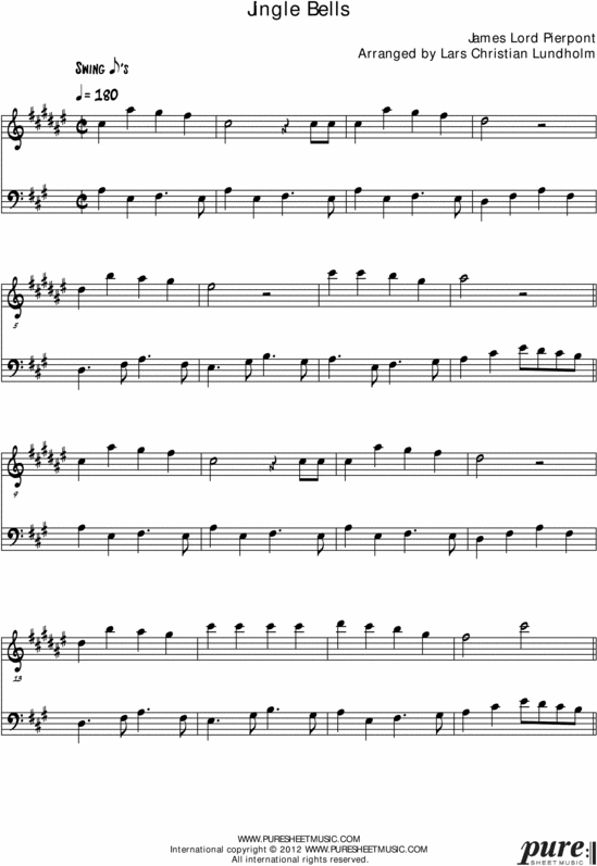 Product picture Jingle Bells Pure Sheet Music Duet for Eb Instrument and Cello, Arranged by Lars Christian Lundholm