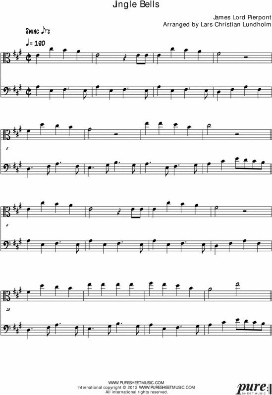 Product picture Jingle Bells Pure Sheet Music Duet for Viola and Cello, Arranged by Lars Christian Lundholm