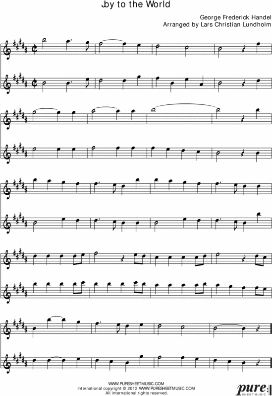 Product picture Joy to the World Pure Sheet Music Duet for Alto Saxophone and Eb Instrument, Arranged by Lars Christian Lundholm