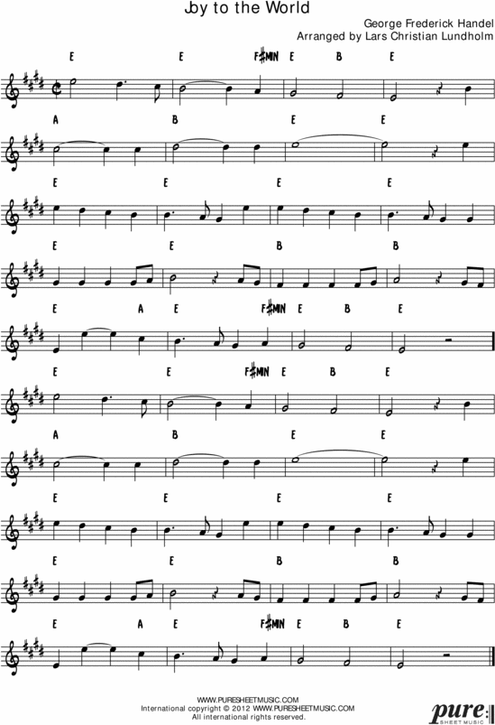 Product picture Joy to the World Pure Sheet Music Solo for Alto Saxophone, Arranged by Lars Christian Lundholm