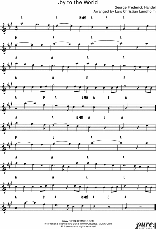 Product picture Joy to the World Pure Sheet Music Solo for English Horn, Arranged by Lars Christian Lundholm