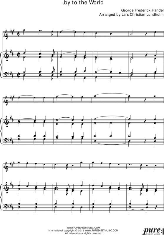 Product picture Joy to the World Pure Sheet Music for Piano and F Instrument, Arranged by Lars Christian Lundholm