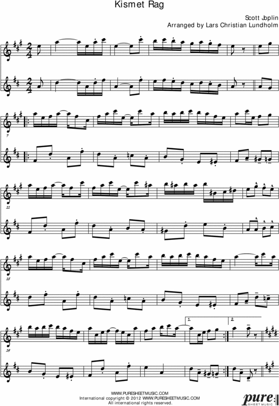 Product picture Kismet Rag Pure Sheet Music Duet for Alto Saxophone and Bb Instrument, Arranged by Lars Christian Lundholm