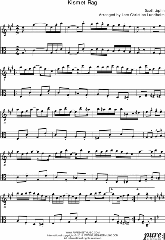 Product picture Kismet Rag Pure Sheet Music Duet for Alto Saxophone and Viola, Arranged by Lars Christian Lundholm