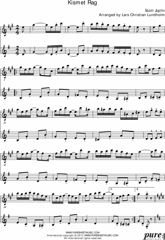 Product picture Kismet Rag Pure Sheet Music Duet for Baritone Saxophone and F Instrument, Arranged by Lars Christian Lundholm