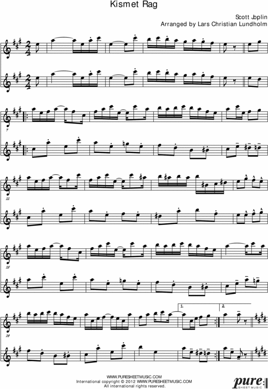 Product picture Kismet Rag Pure Sheet Music Duet for Baritone Saxophone and Eb Instrument, Arranged by Lars Christian Lundholm