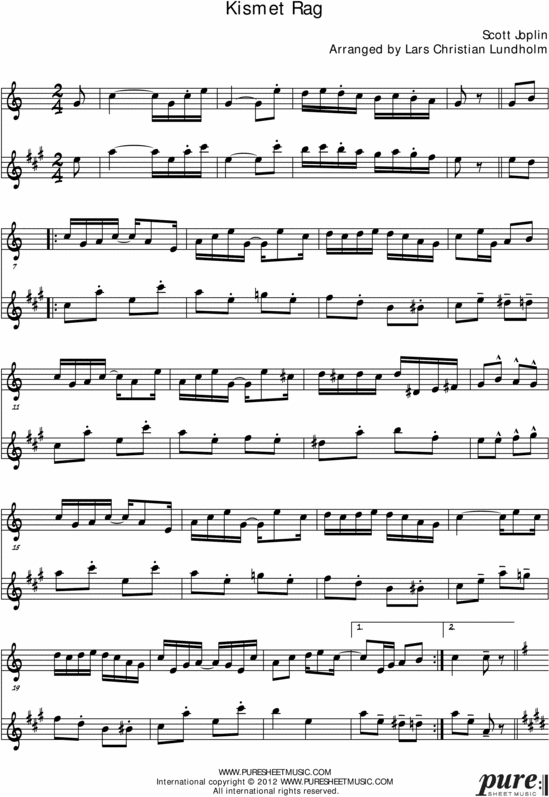 Product picture Kismet Rag Pure Sheet Music Duet for C Instrument and Baritone Saxophone, Arranged by Lars Christian Lundholm