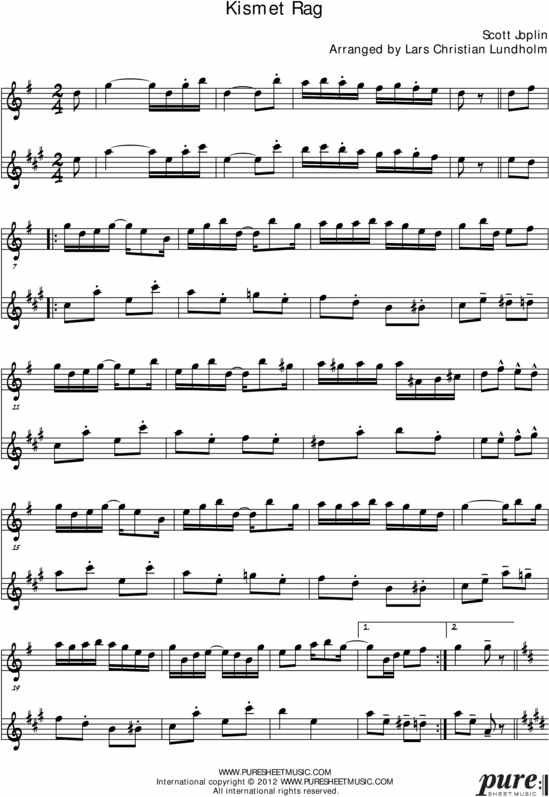 Product picture Kismet Rag Pure Sheet Music Duet for English Horn and Eb Instrument, Arranged by Lars Christian Lundholm