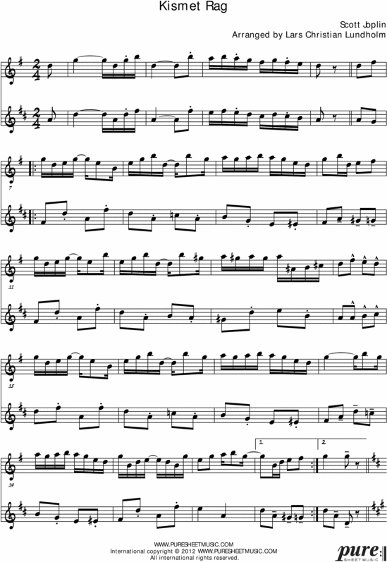 Product picture Kismet Rag Pure Sheet Music Duet for F Instrument and Tenor Saxophone, Arranged by Lars Christian Lundholm