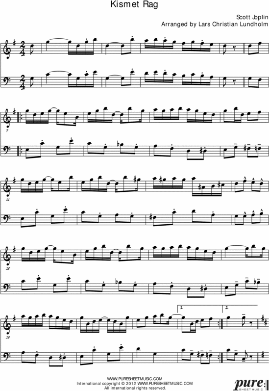 Product picture Kismet Rag Pure Sheet Music Duet for French Horn and Double Bass, Arranged by Lars Christian Lundholm