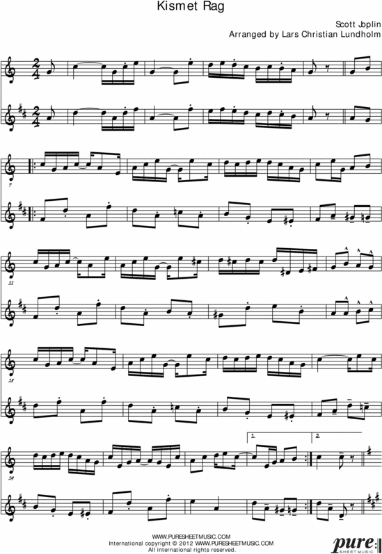 Product picture Kismet Rag Pure Sheet Music Duet for Guitar and Tenor Saxophone, Arranged by Lars Christian Lundholm