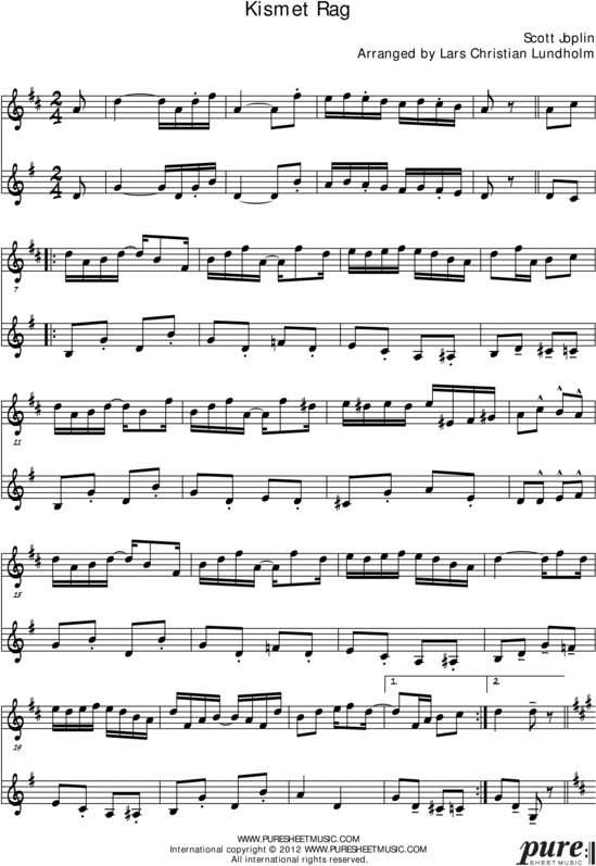 Product picture Kismet Rag Pure Sheet Music Duet for Tenor Saxophone and French Horn, Arranged by Lars Christian Lundholm